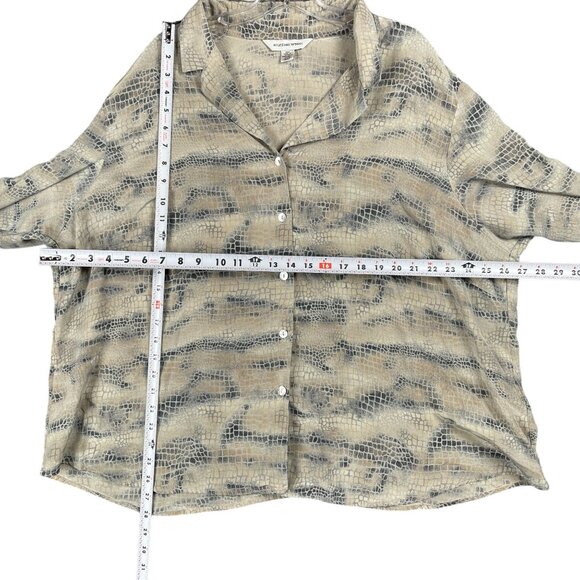 August Max Womens Silk Top 28W Snakeskin Print Silky Flowy Work Office Capsule - Picture 11 of 14